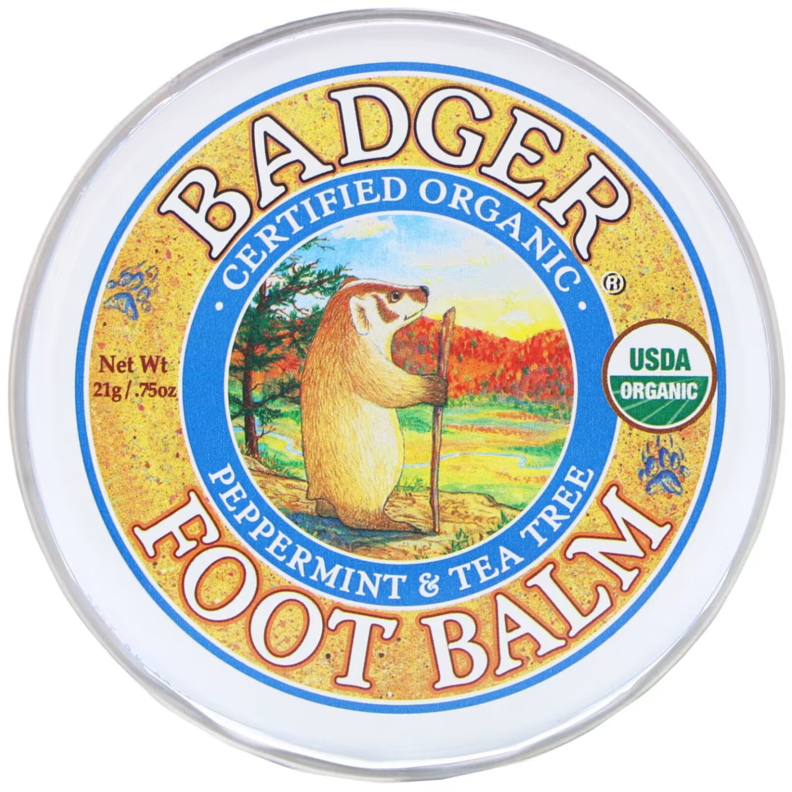 Badger Company Foot Balm with Peppermint and Tea Tree Extracts, 21 g