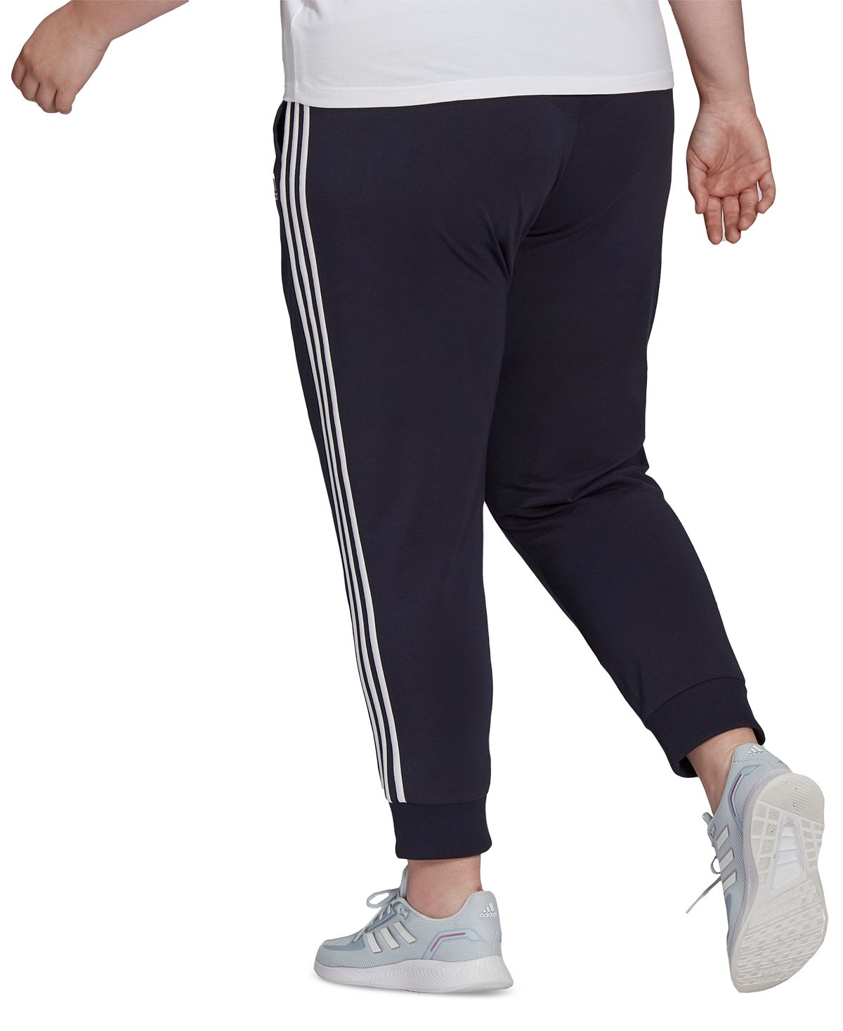 adidas plus size essentials 3 stripe tapered trousers, multi