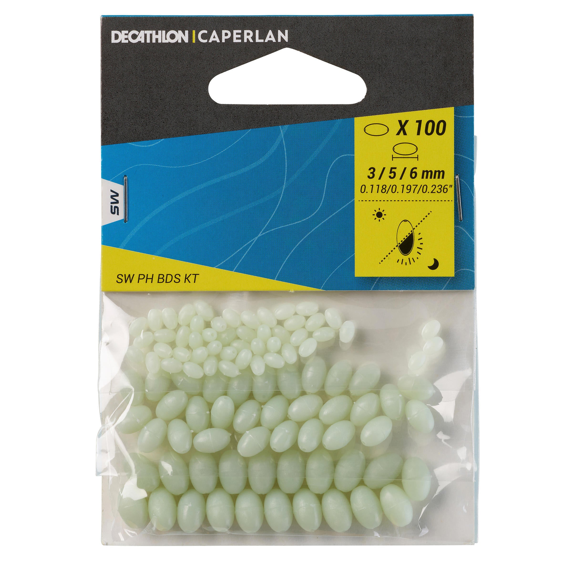 Fishing beads 100 pieces phosphorescent CAPERLAN