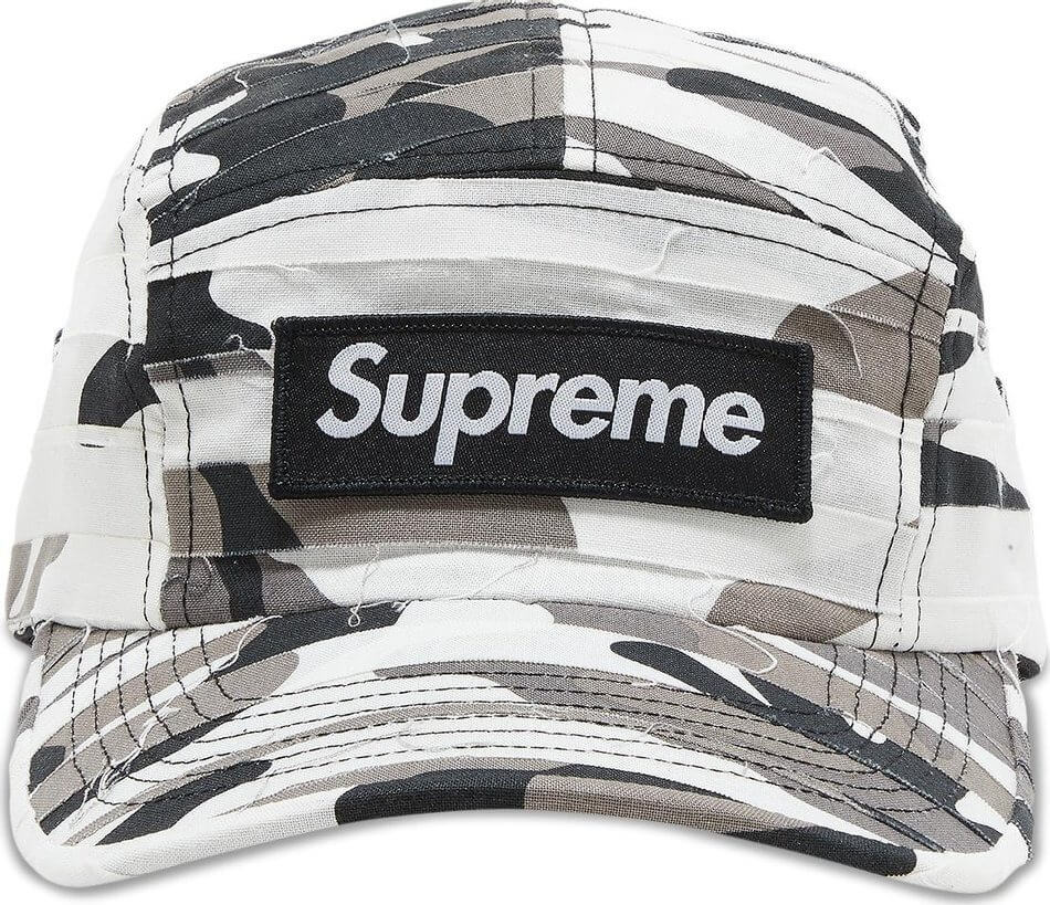 Supreme Layered Camo Camp Cap, White