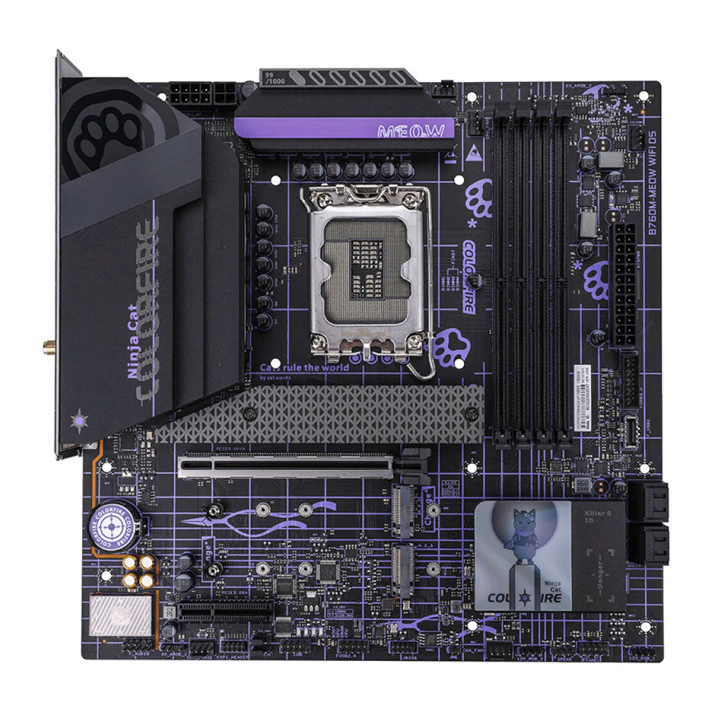 Motherboard Colorful Colorfire B760M-MEOW, LGA 1700, DDR5, WiFi, Shadow Purple