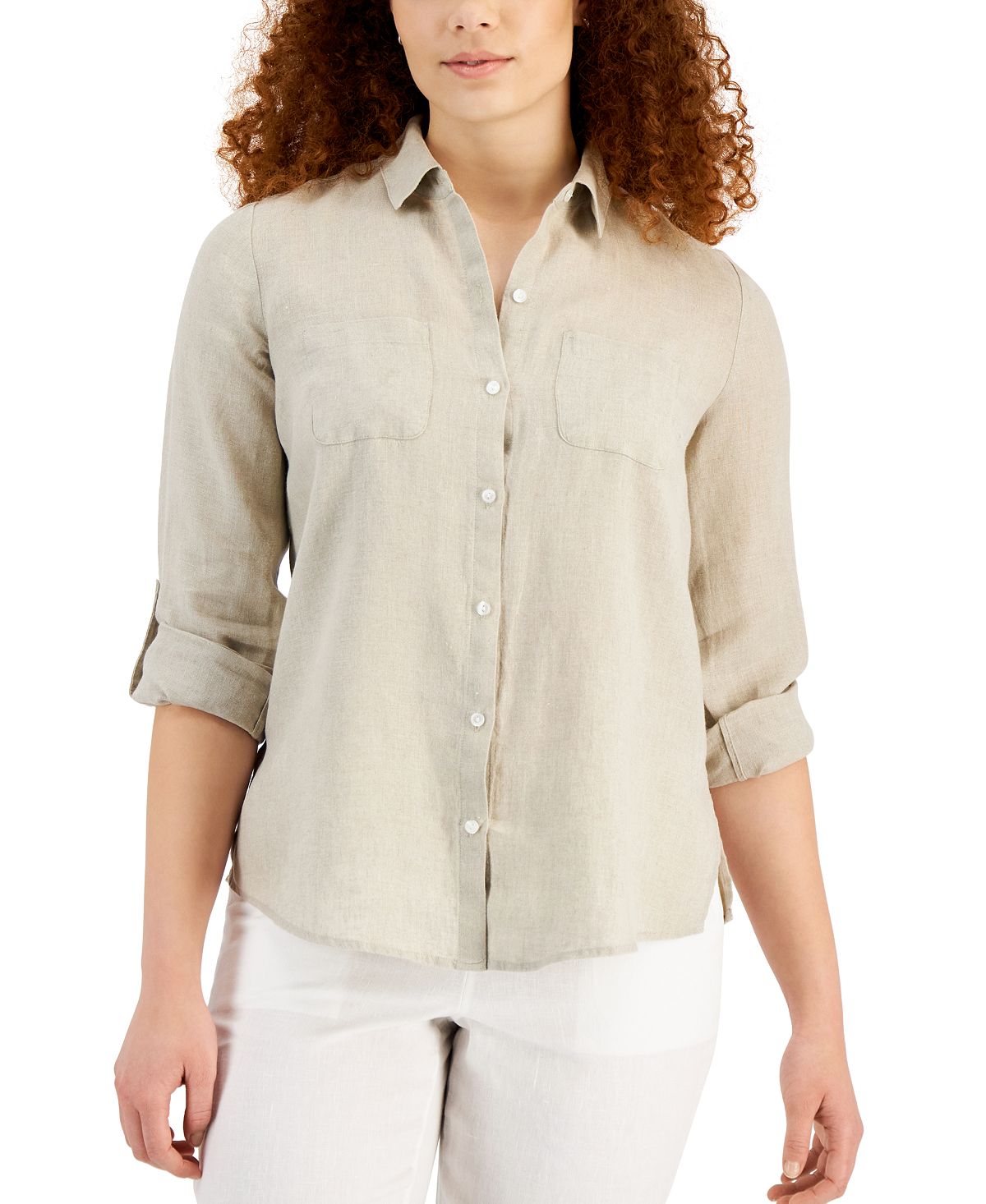 Women's Linen Shirt Created for Macy's Charter Club