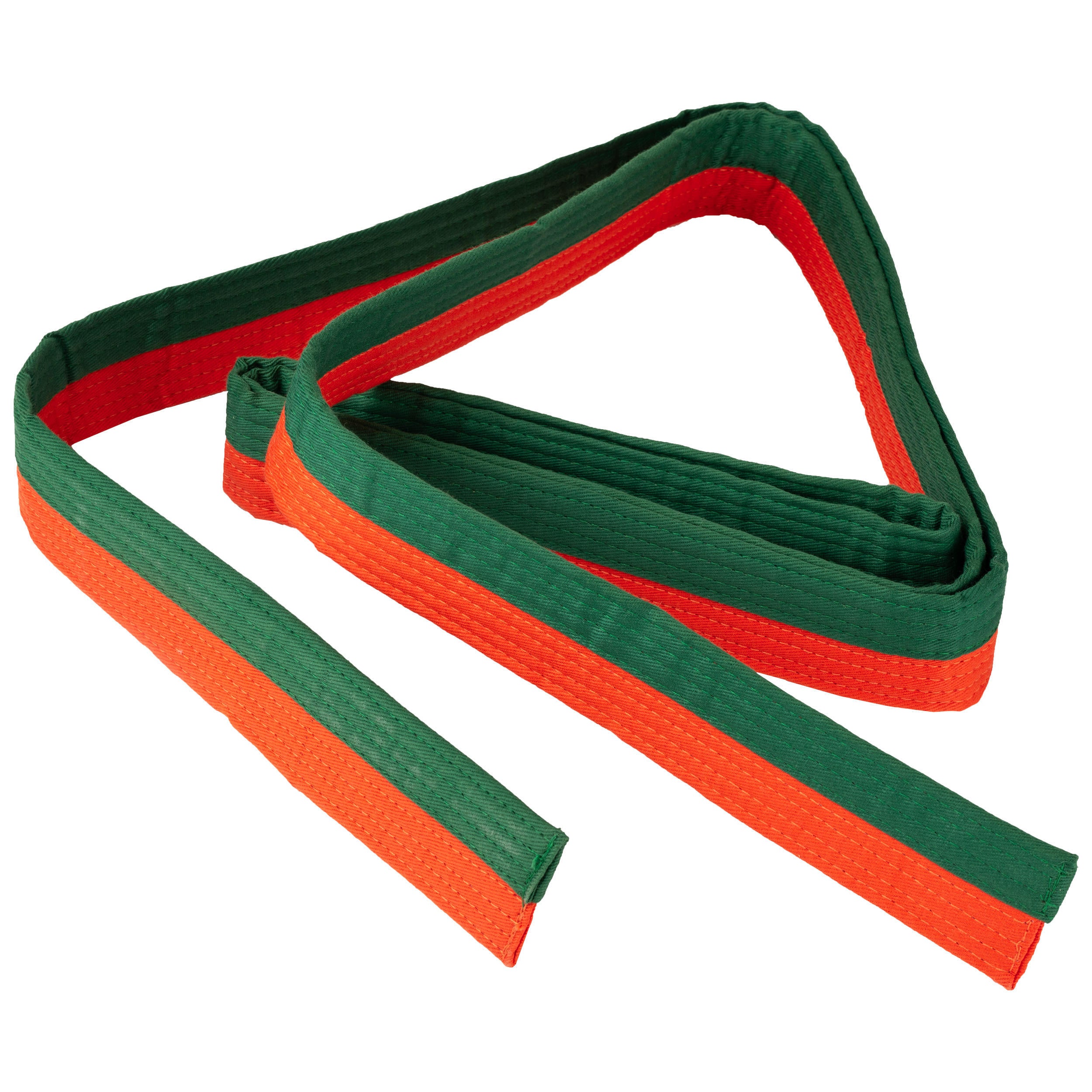 Martial arts belt 2.50 m orange/green OUTSHOCK, orange/forest green