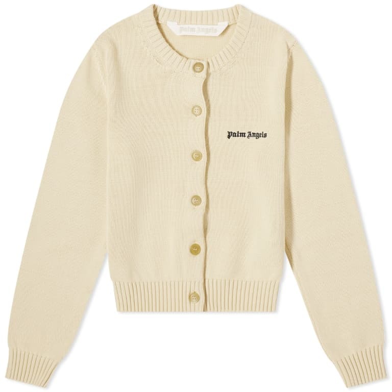 Palm Angels Classic Logo Fitted cardigan, beige