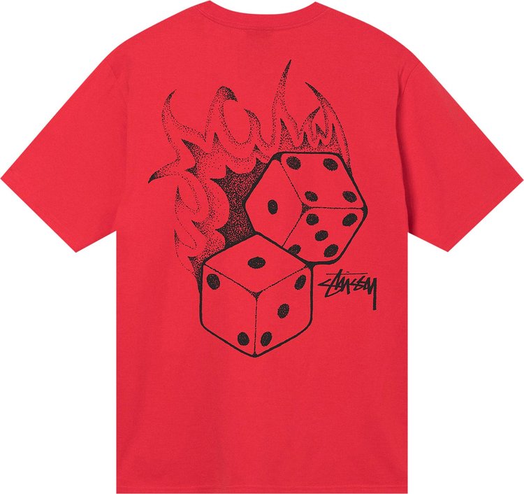 Stussy Fire Dice Tee 'Red', red