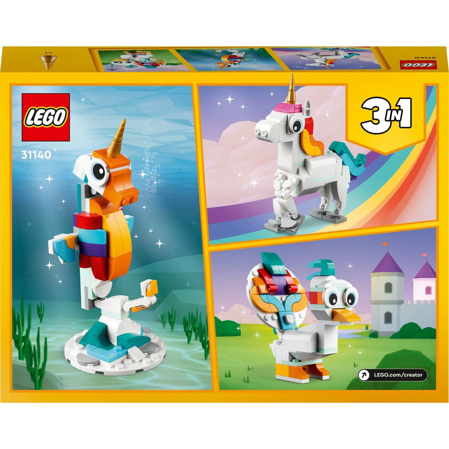 Lego Creator 3in1 Magic Unicorn 31140, 145 pieces