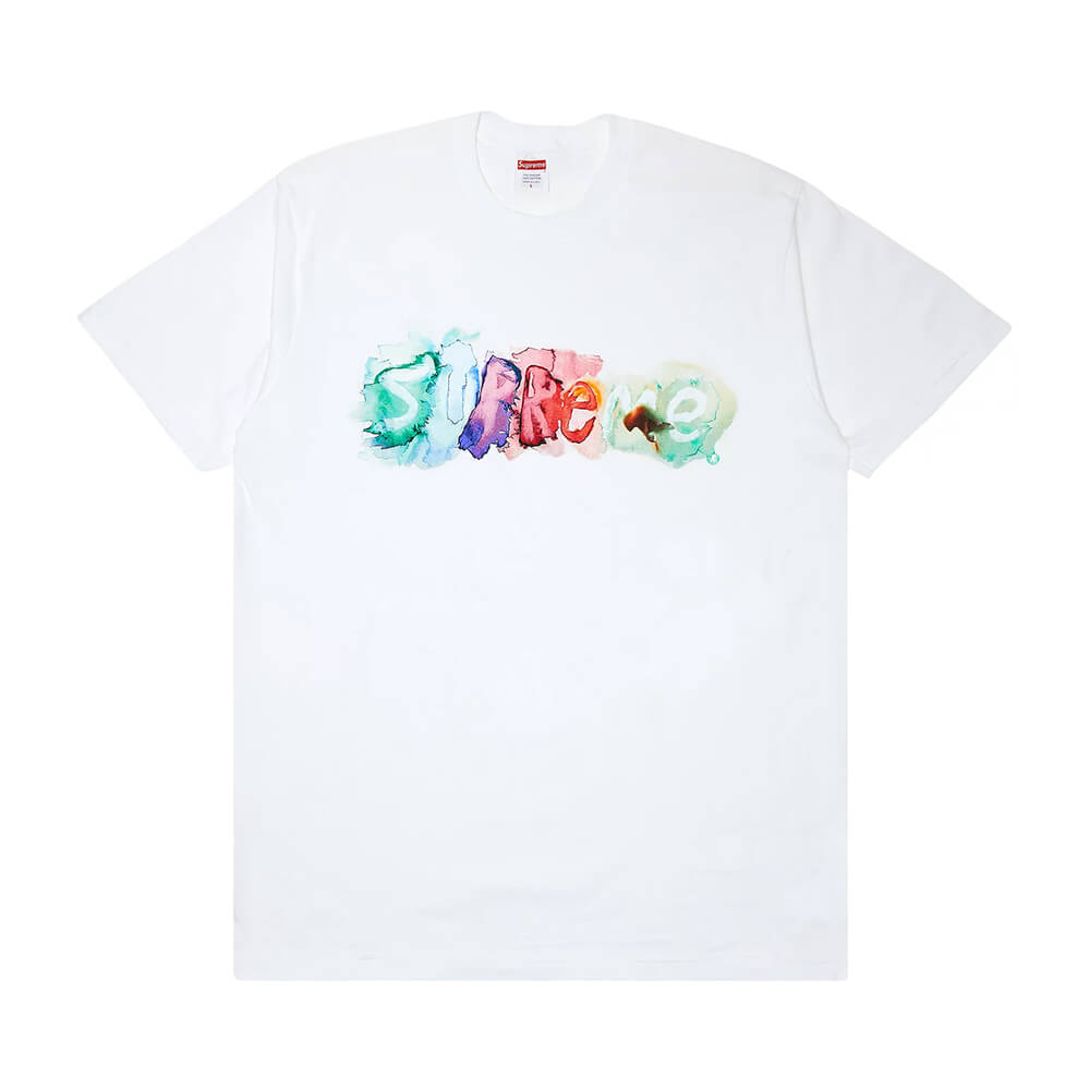 تي شيرت Supreme Watercolor باللون الأبيض