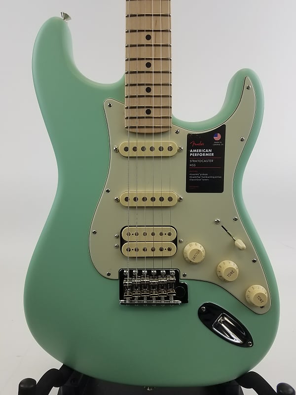 Fender American Performer Stratocaster HSS Maple Neck 2022 – Satin Surf Green