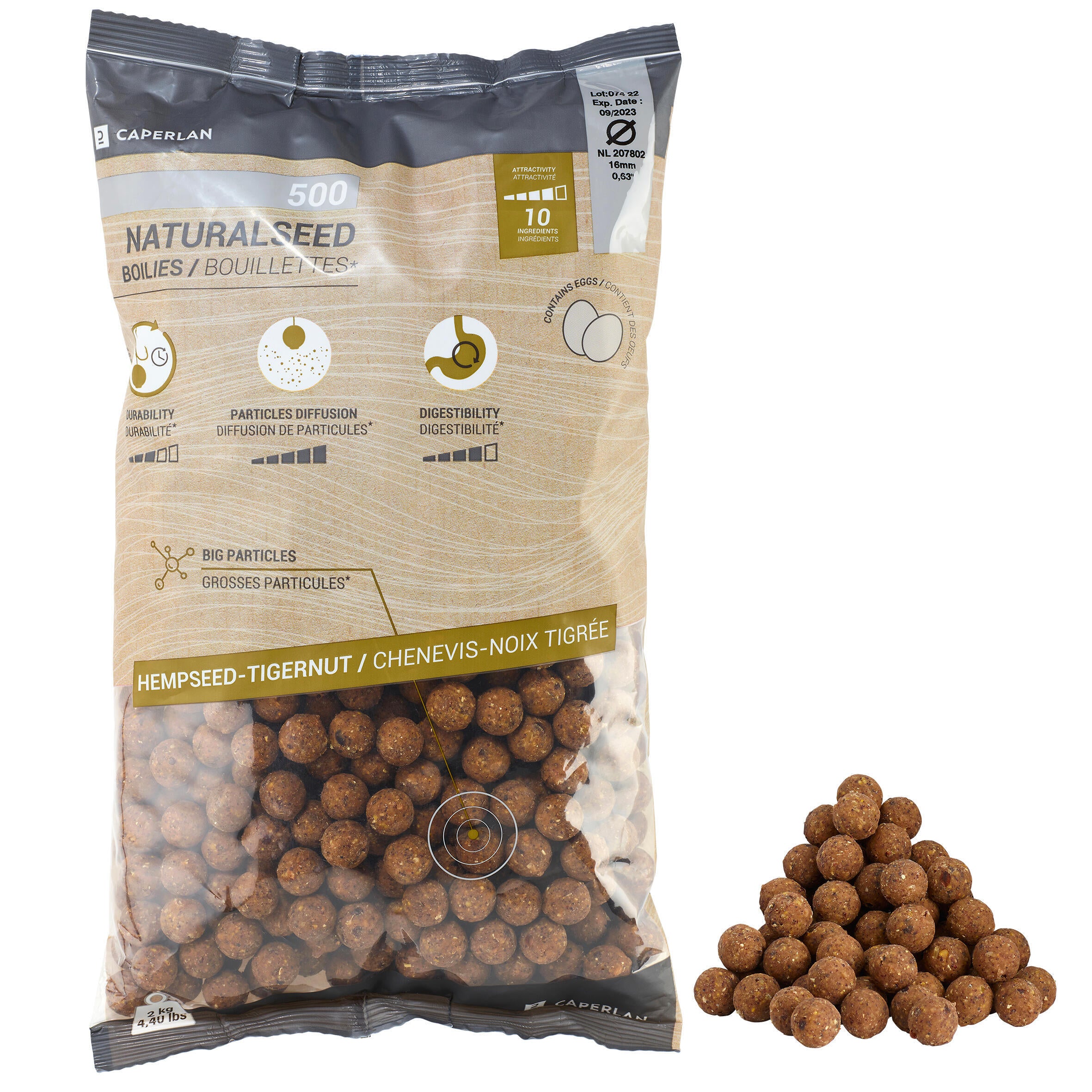 Boilies NaturalSeed Hemp/Tiger Nut 16mm 2kg CAPERLAN