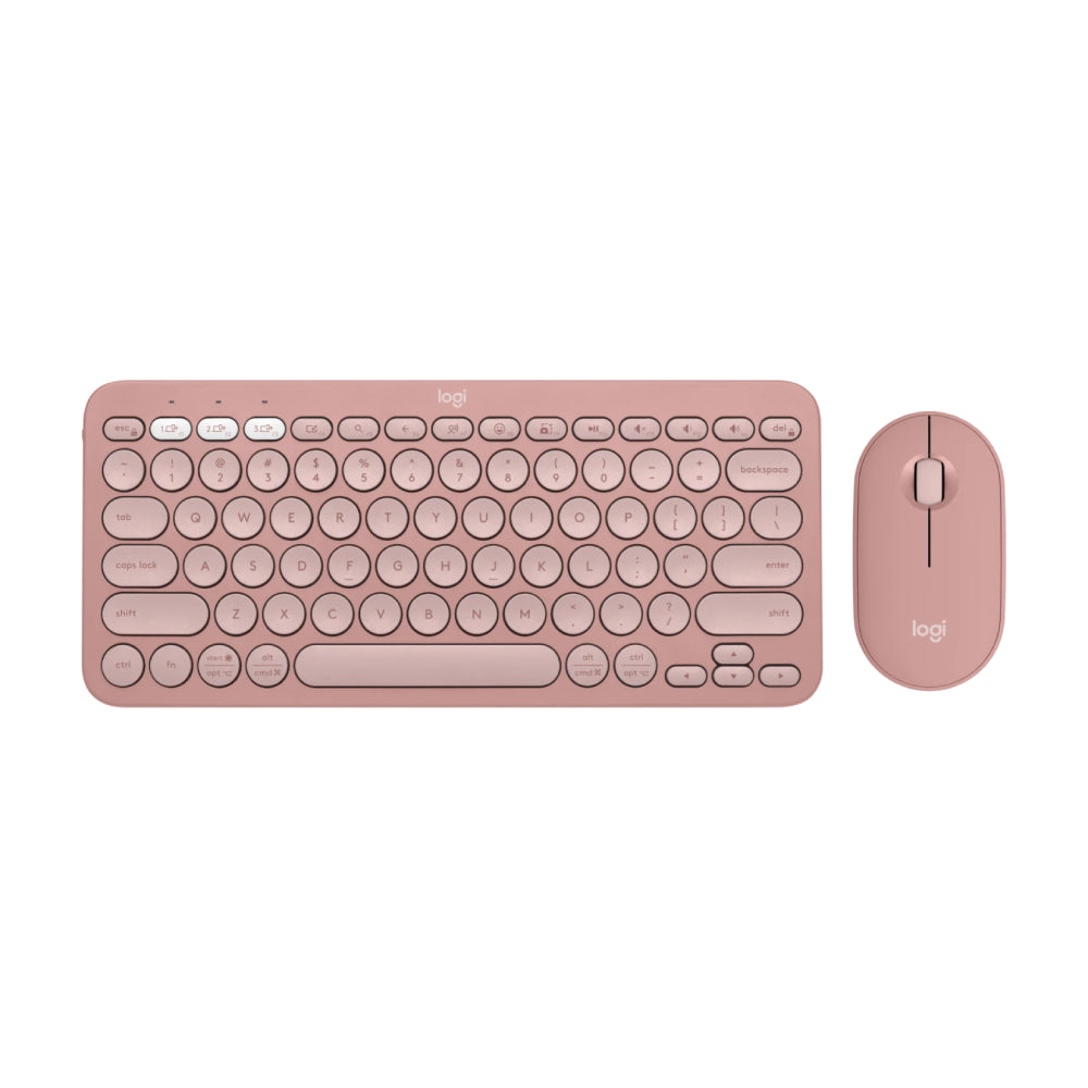 Logitech PEBBLE 2 peripheral kit (keyboard + mouse), pink