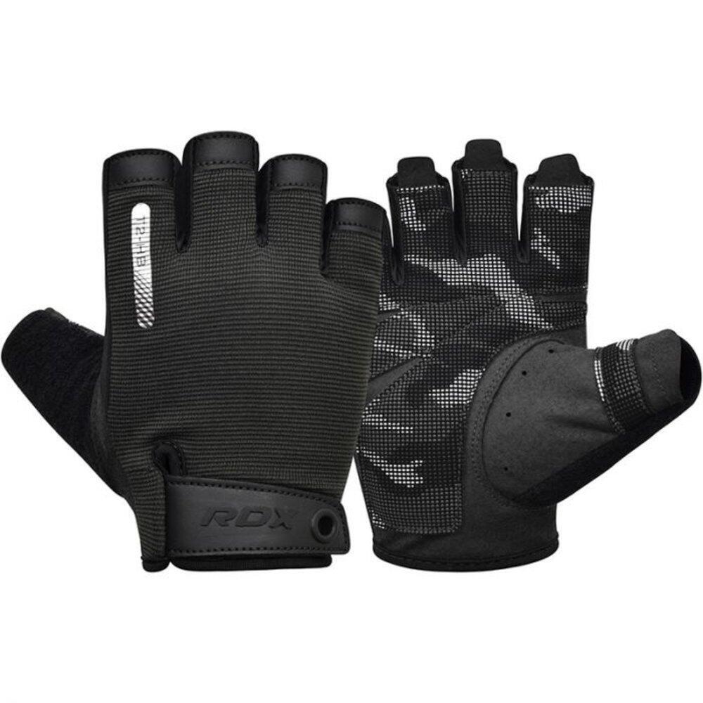 T1 Fitness Gloves - Open Fingertips - Camouflage - Unisex RDX SPORTS black