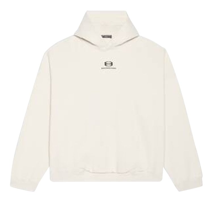 Balenciaga Wide Fit Hoodie 'Chalky White/Black', white