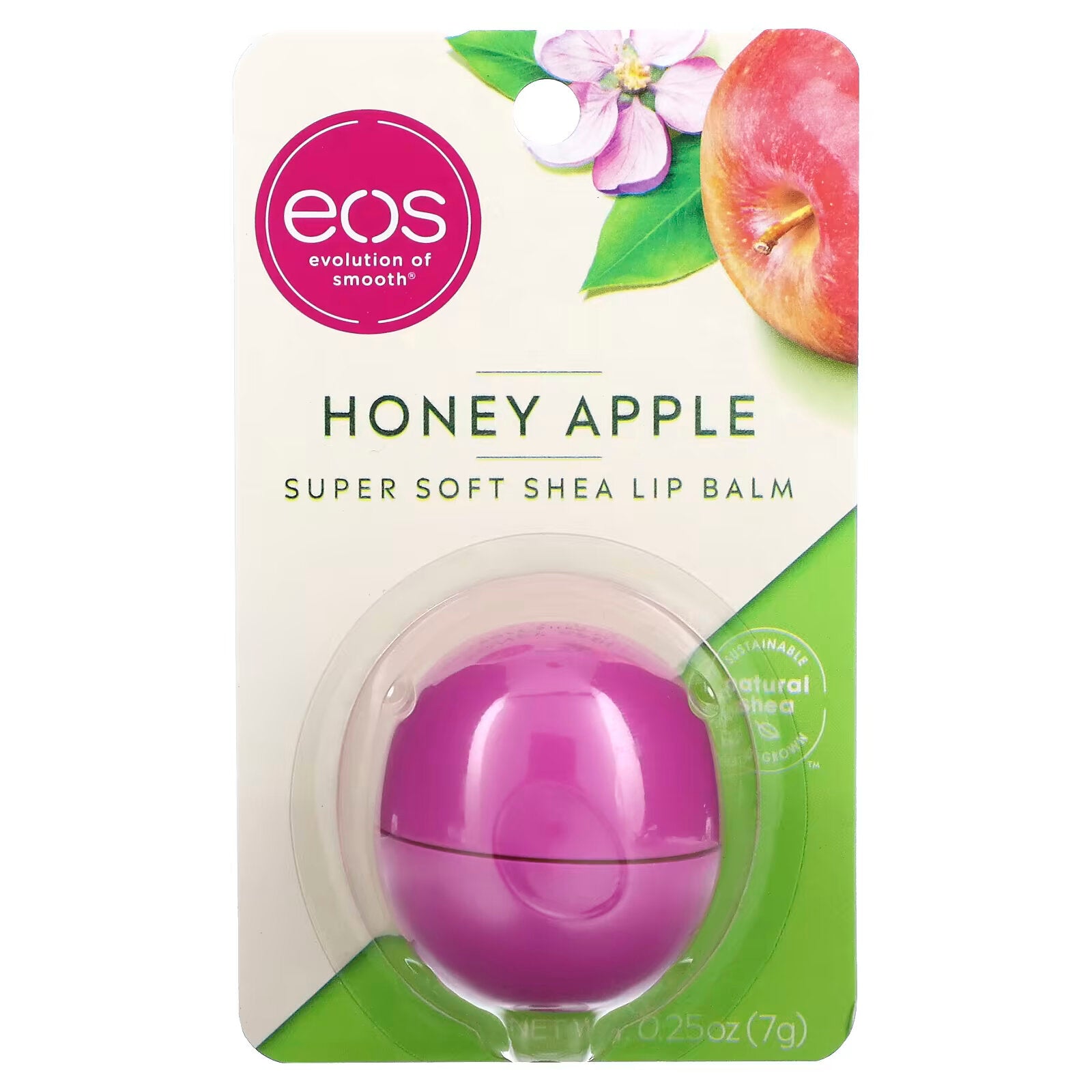 EOS Shea Butter Softening Lip Balm, Honey & Apple, 0.25 oz (7 g)