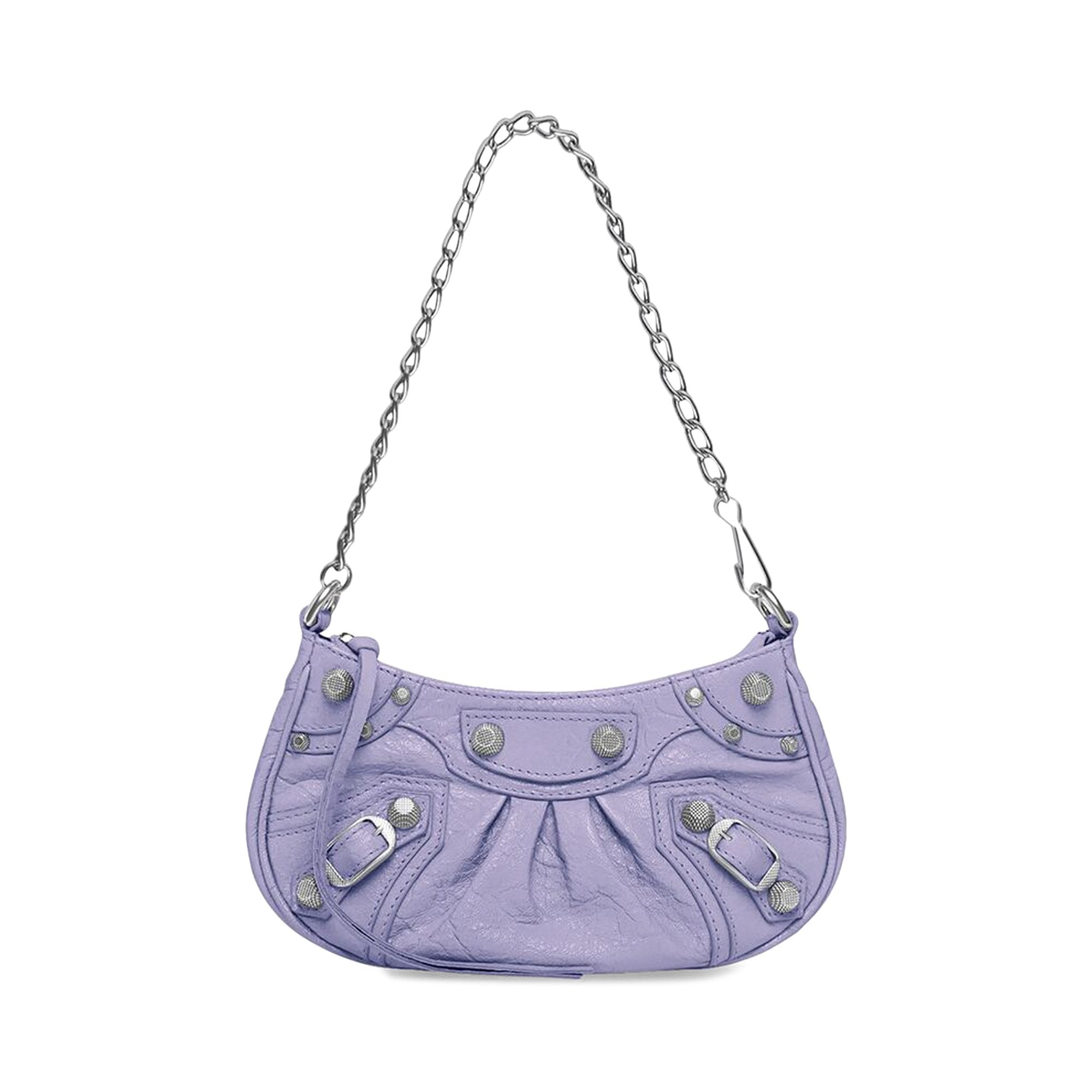 Balenciaga Le Cagole Mini Wallet with Chain, Light Purple