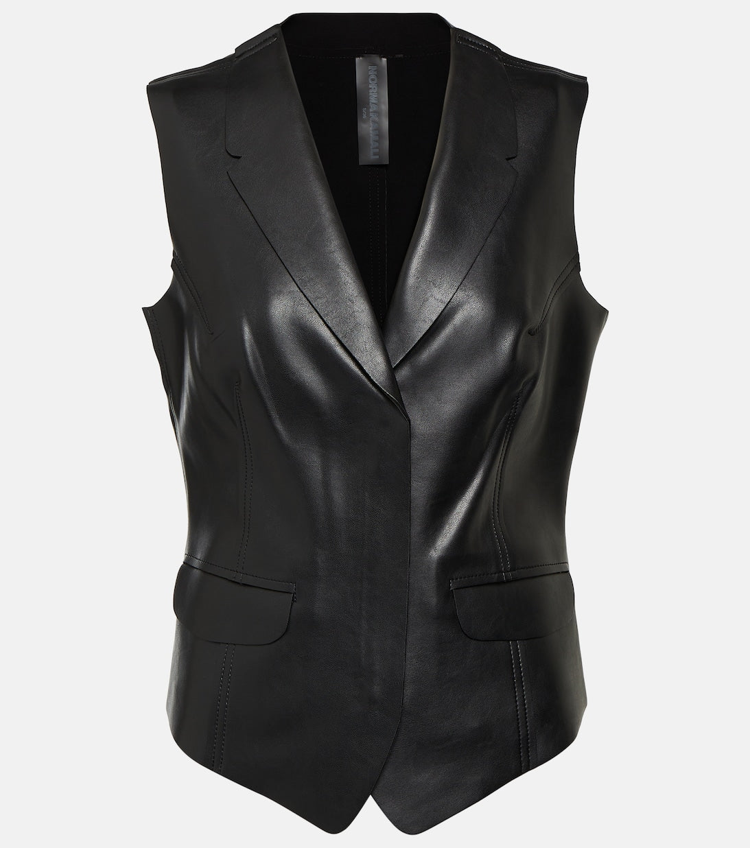 Faux leather vest NORMA KAMALI, black