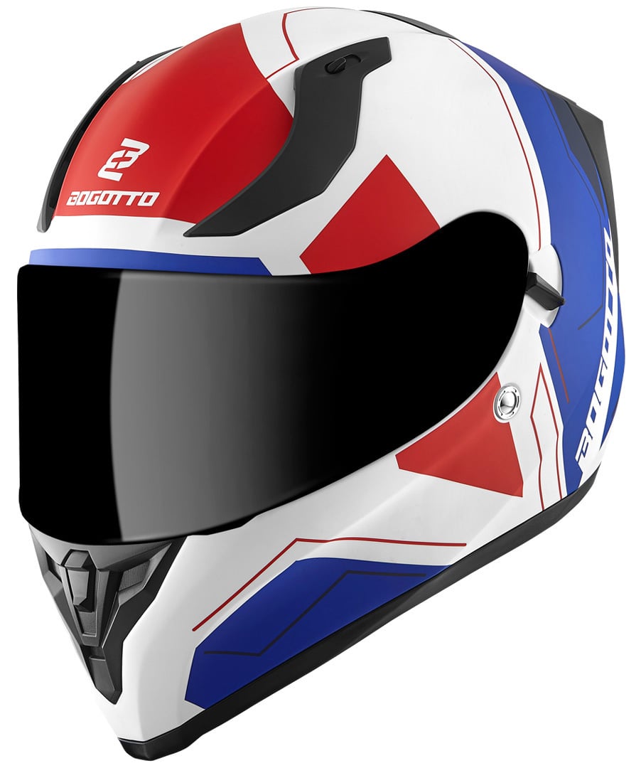 Bogotto V128 Strada helmet with removable pad, blue/red/white