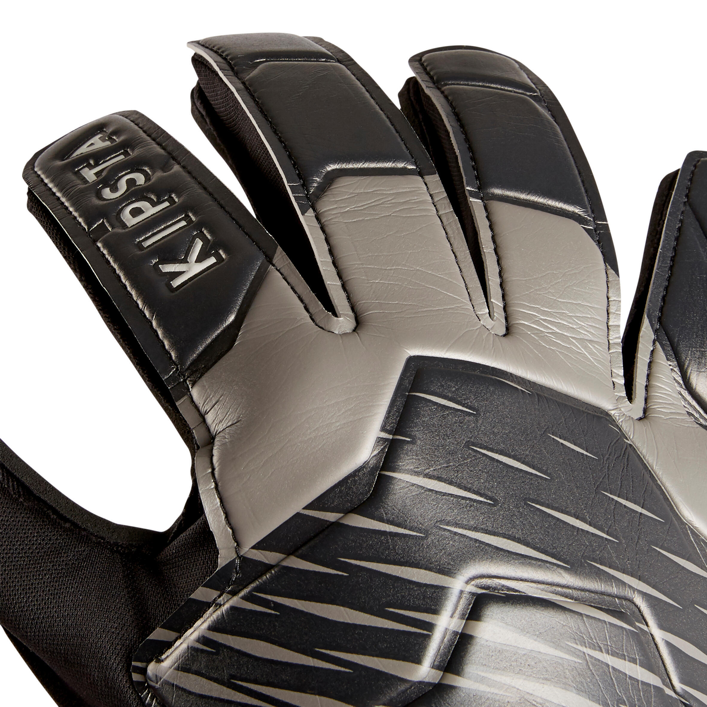 Goalkeeper gloves for adults Kipsta F100 Resist, black/gray