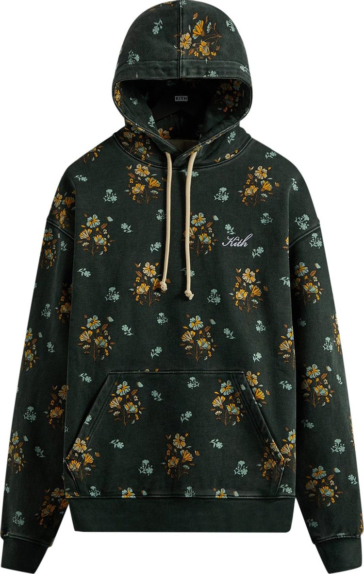 Kith Begonia Floral Williams III Hoodie 'Stadium', green