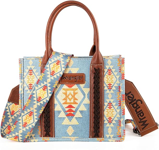 Wrangler Aztec Women's Tote Bag, Angelic Azure Blue