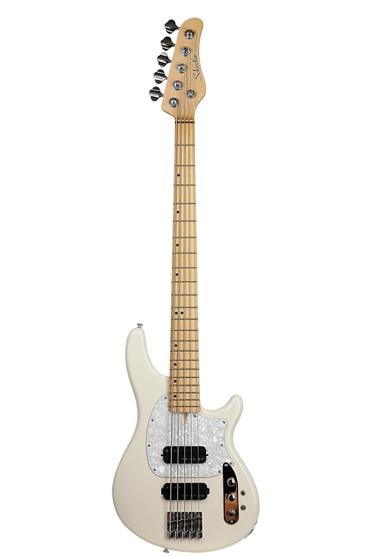 Schecter 2495 5-String Bass Guitar, Ivory, CV-5