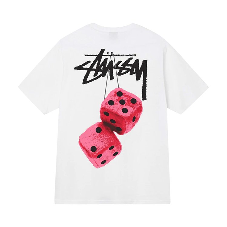 Stussy Fuzzy Dice Tee 'White', white