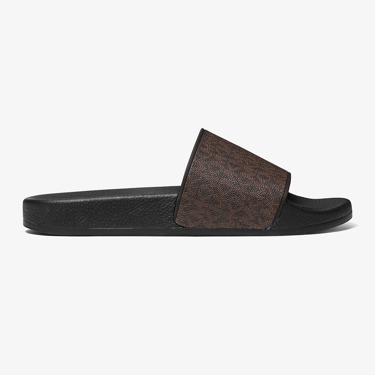 Michael Kors Jake Logo Slide Slides, brown/black