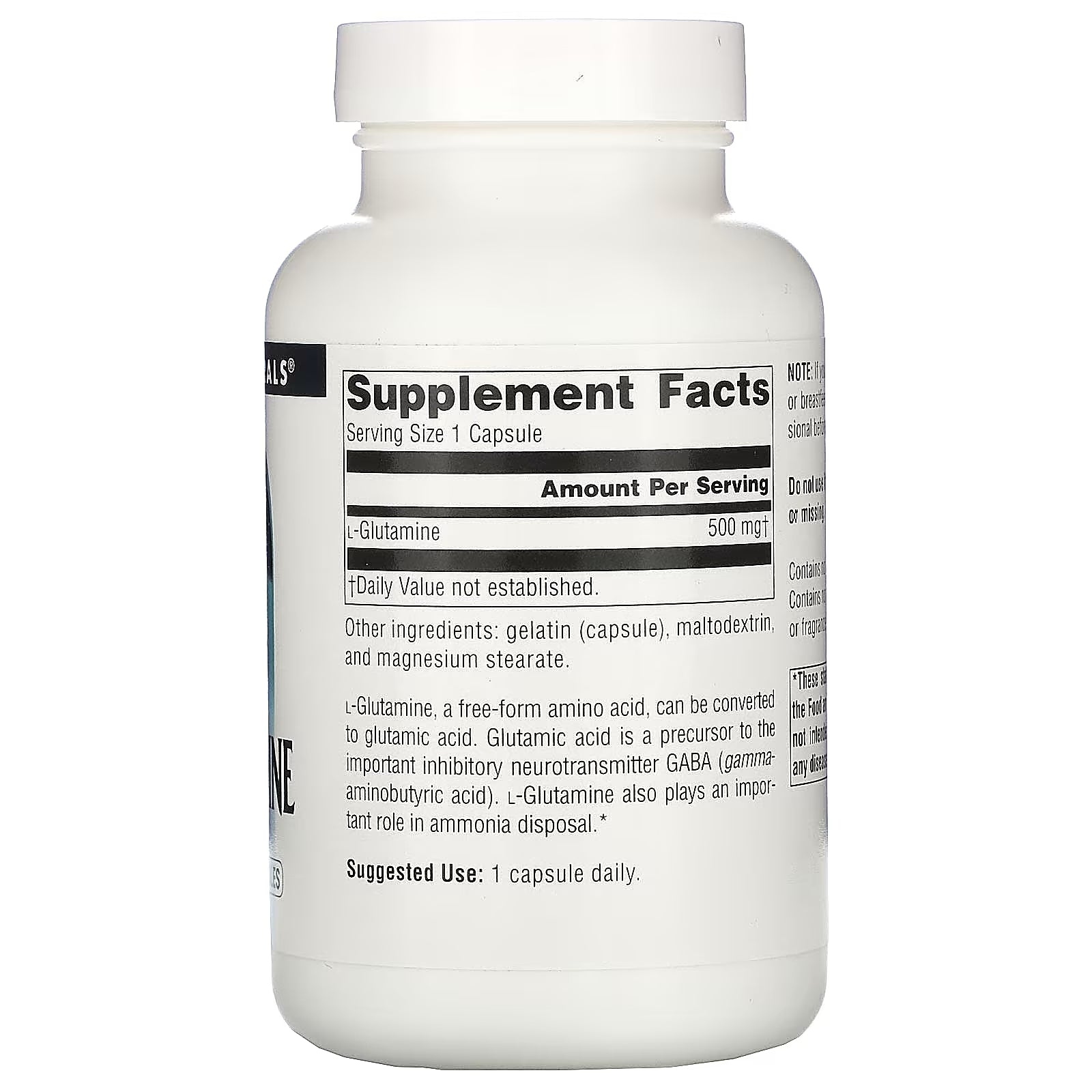 Source Naturals L-Glutamine 500 mg, 100 capsules