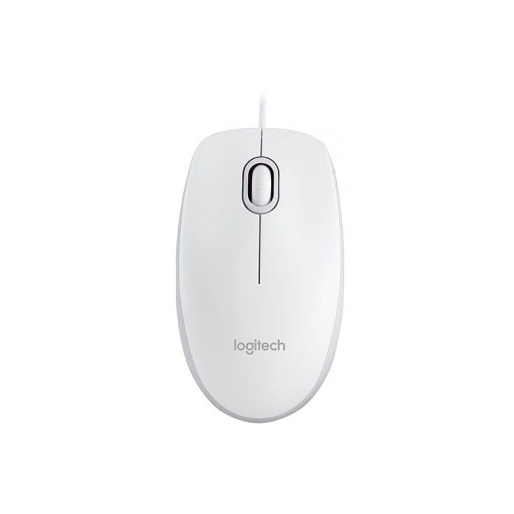 Logitech M100r Wired Mouse, White