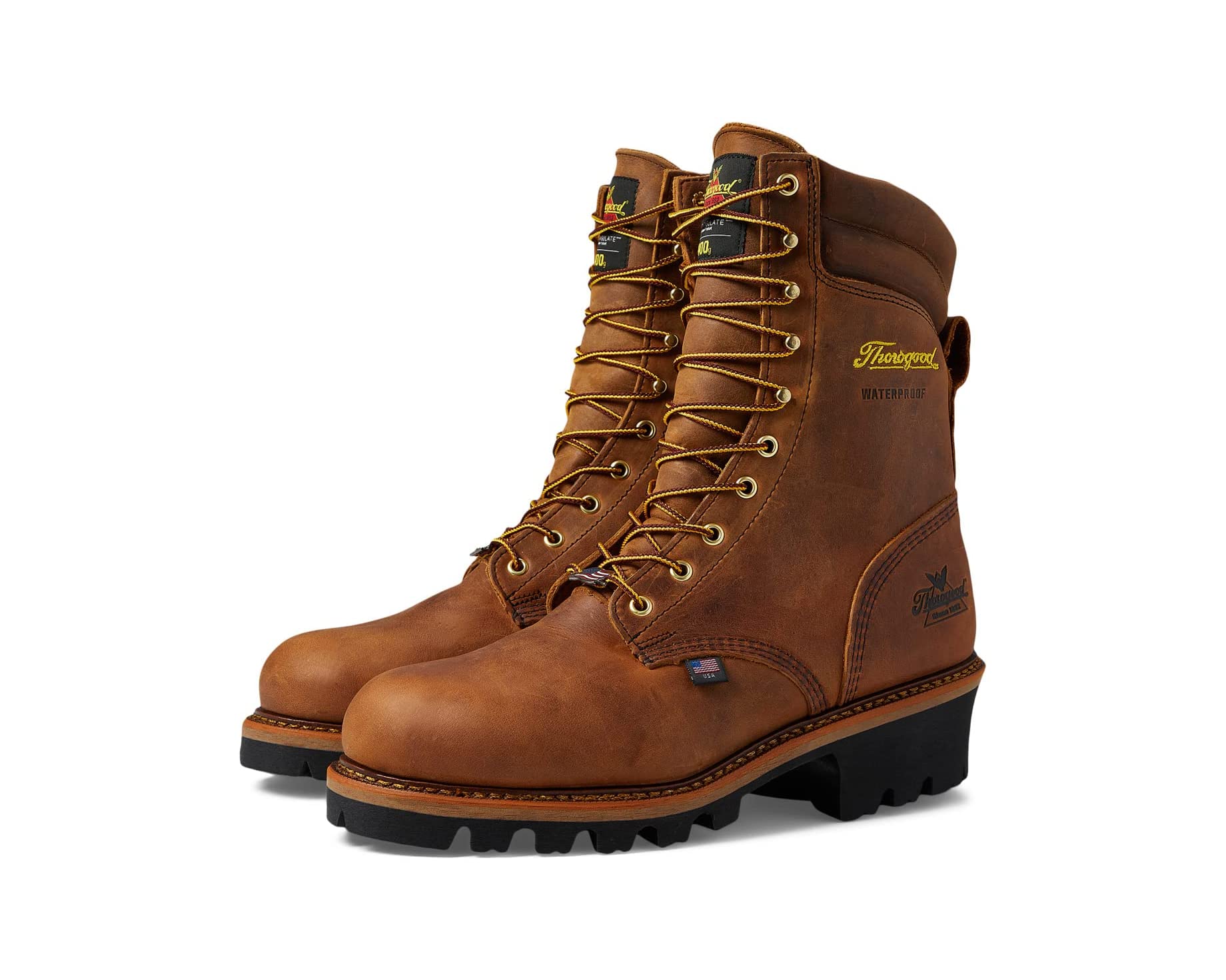 American Heritage 9" Logger Safety Toe Thorogood Boots, Crazy Horse