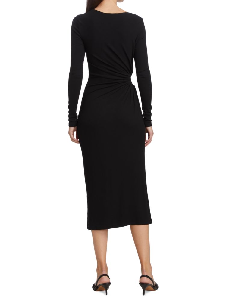 Ami Lna ribbed cutout dress, black