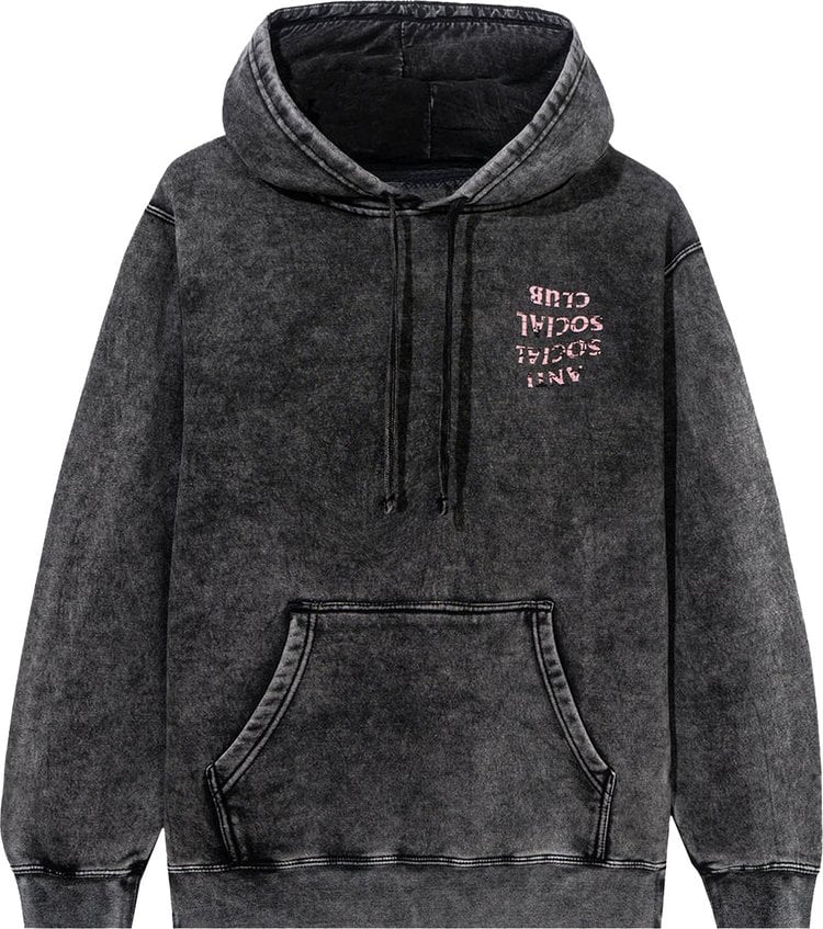 Anti Social Social Club Fall Through The Cracks Heather Hoodie 'Black Washed', black