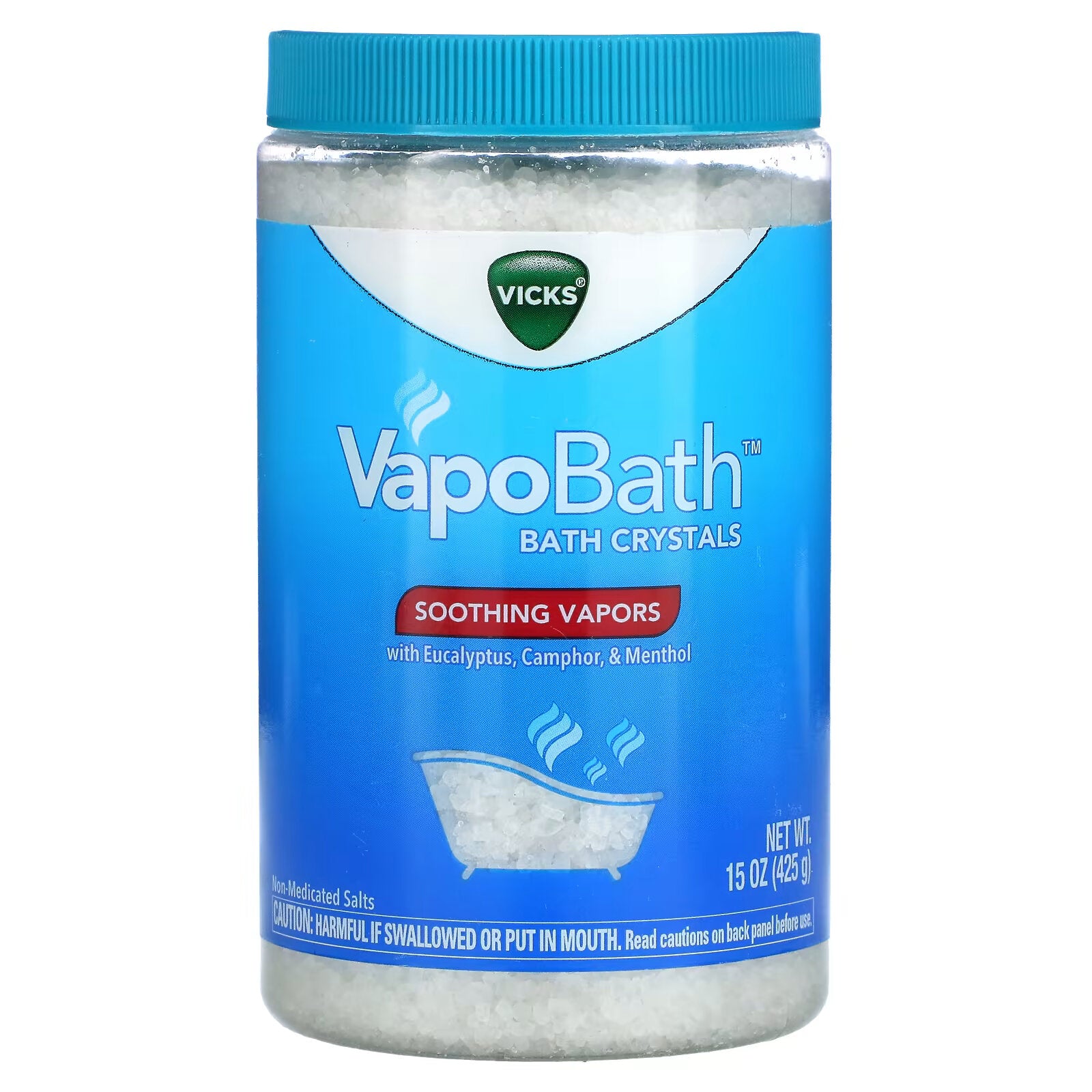 Vicks, VapoBath, Bath Crystals, Soothing Vapors, 15 oz (425 g)