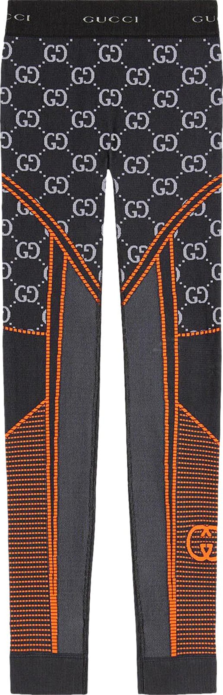 Gucci GG Jersey Jacquard Leggings Black/Orange, black