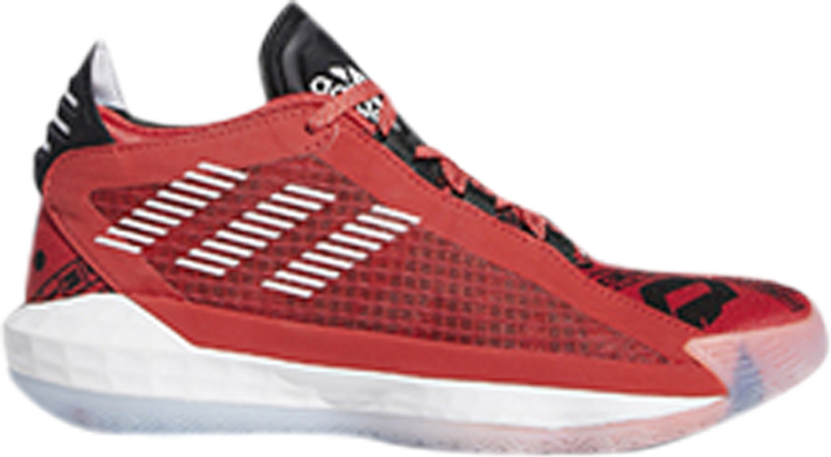 Adidas Dame 6 Big Kids 'Geek Up' Sneakers, Red