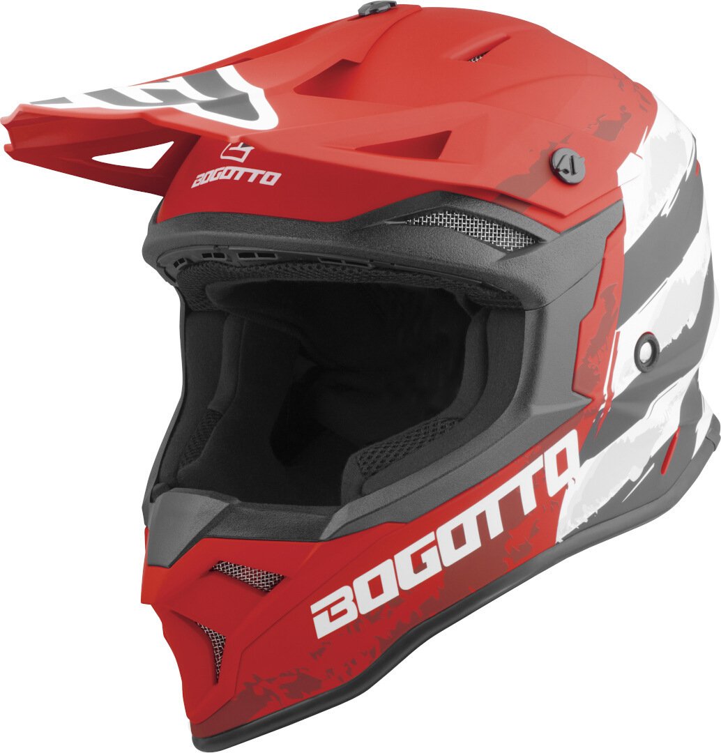 Bogotto V337 Wild-Ride Helmet with Removable Liner, Red/Black/White