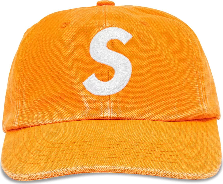 Supreme Pigment Canvas S Logo 6-Panel Baseball Cap, Orange