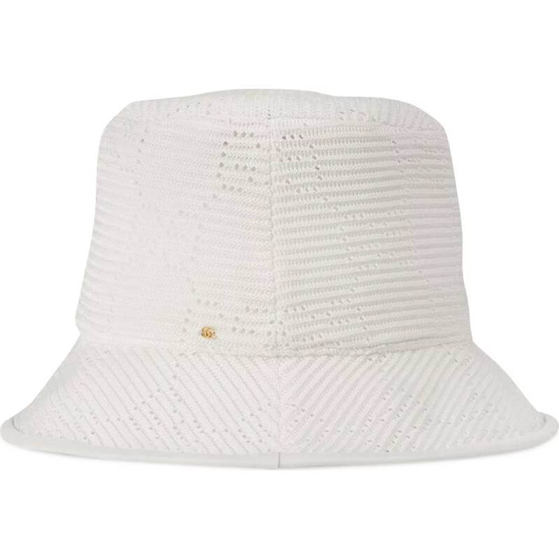 Gucci GG Cable Knit Fedora Hat, cream