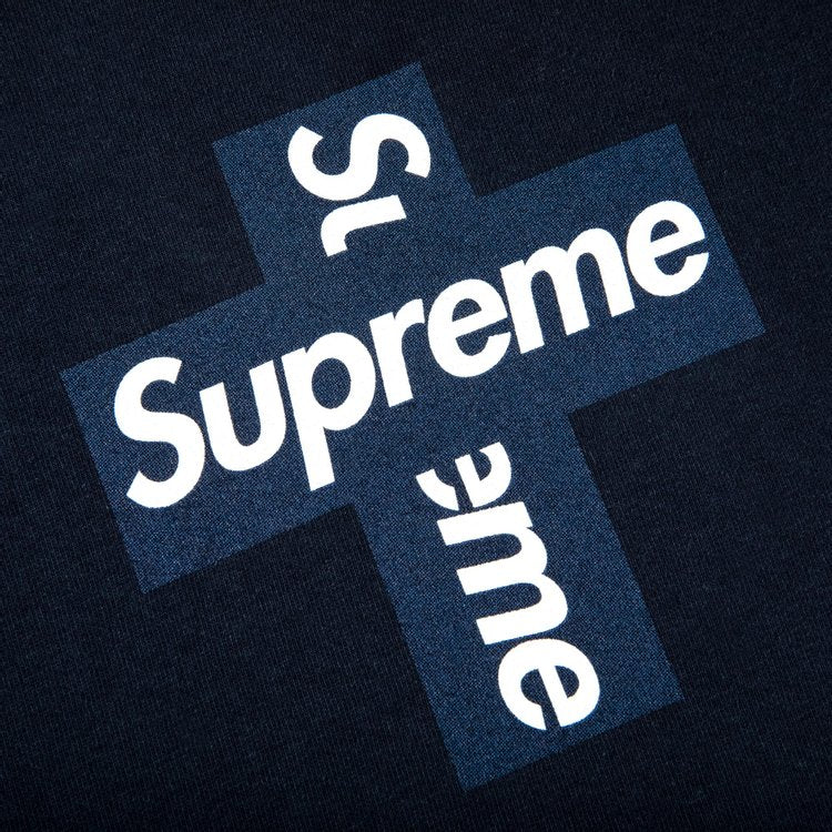 تي شيرت Supreme Cross Box Logo 'Navy' باللون الأزرق