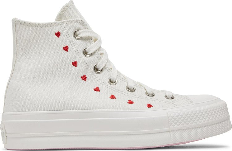 Converse Wmns Chuck Taylor All Star Lift Platform High Embroidered Hearts - White