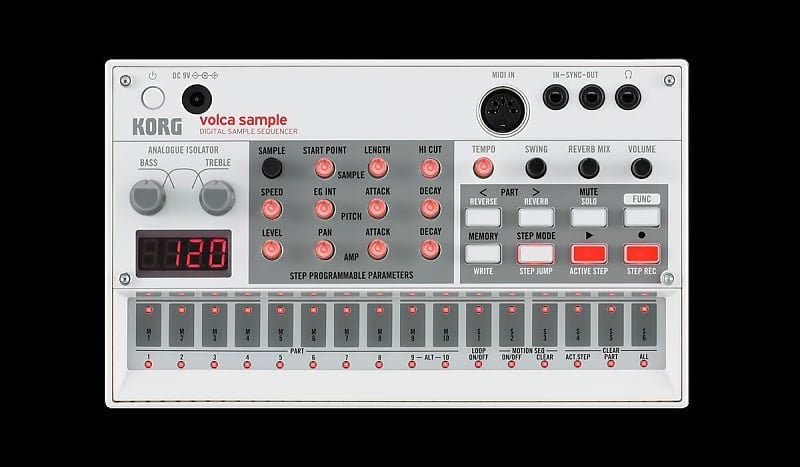 Korg Volca Sample Built-in PCM Rhythm Machine Looper MIDI Digital Sequencer Volca Sample Built-in PCM Rhythm Machine Looper MIDI Digital Sequencer