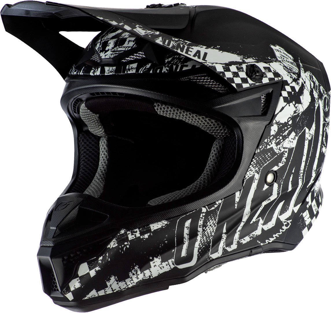 Oneal 5Series Polyacrylite Rider Motocross Helmet, Black/White