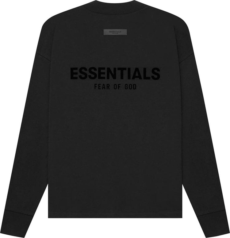 تي شيرت Fear of God Essentials بأكمام طويلة "Stretch Limo"، باللون الأسود