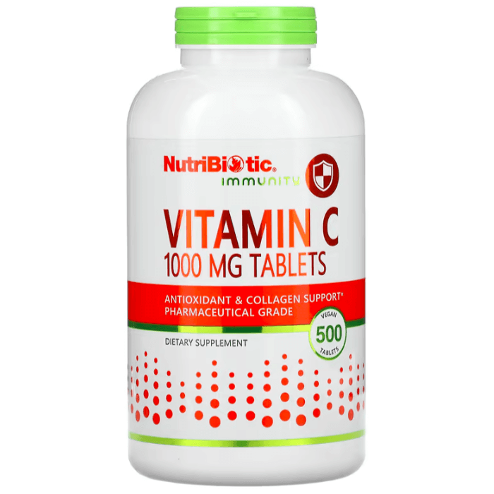 Vitamin C NutriBiotic 1000 mg, 500 tablets