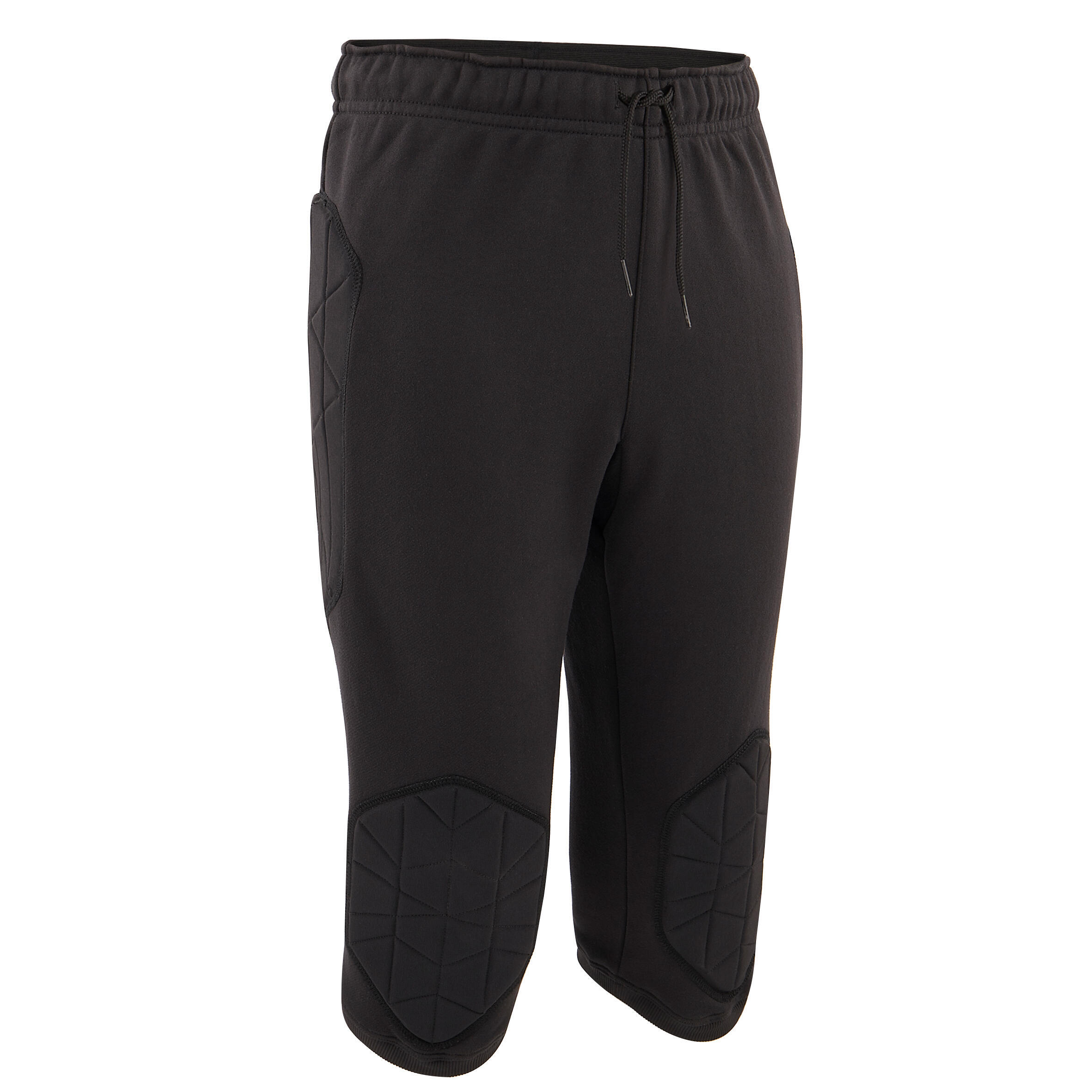 Children's goalkeeper trousers, 3/4 length Kipsta F100, black