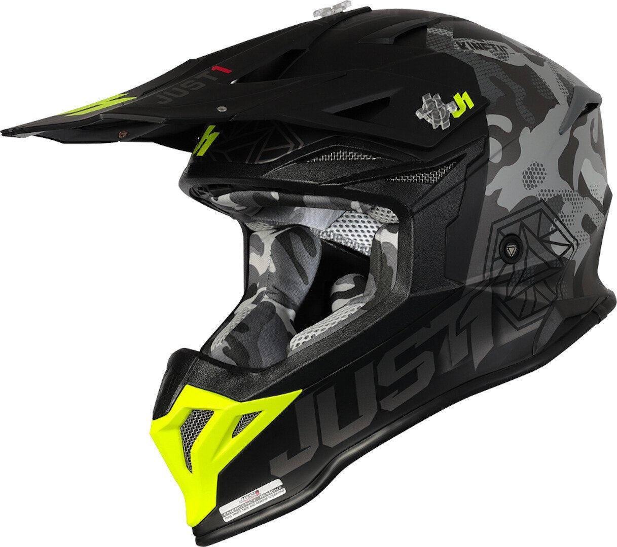 Just1 J39 Kinetic motocross helmet, gray-black