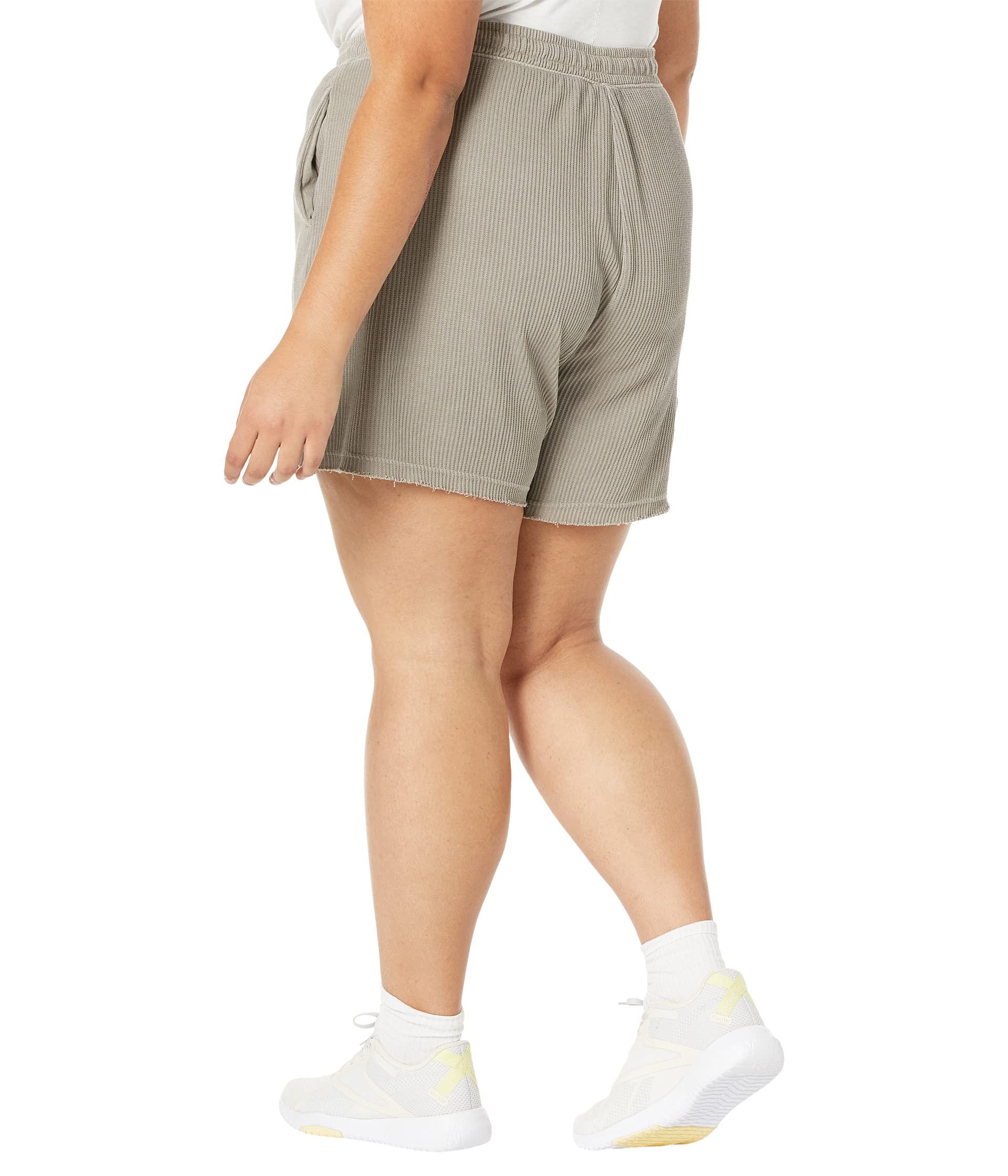 Reebok Shorts, Plus Size Classics Natural Dye Waffle Shorts