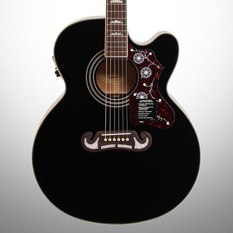 جيتار كهربائي أكوستيك Epiphone J-200 EC Studio، أسود