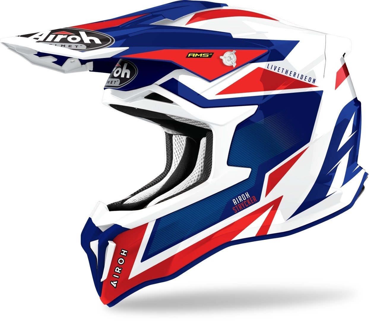 Airoh Strycker Ax Carbon Motocross Helmet Blue/Red