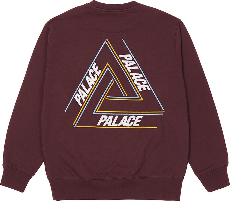 Palace Basically A Tri-Ferg Crew 'Burgundy' Sweatshirt, Red