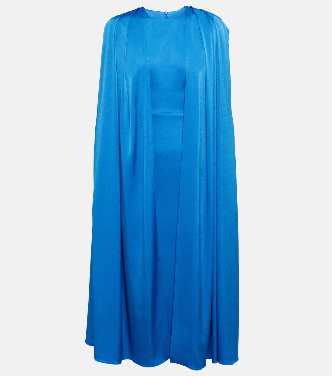 ALEX PERRY Satin Crepe Beckett Midi Dress, Blue